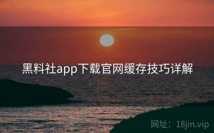黑料社app下载官网缓存技巧详解
