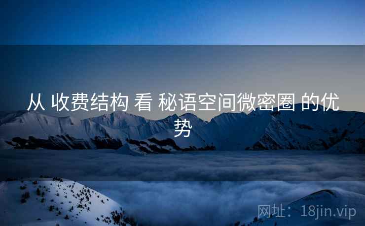 从 收费结构 看 秘语空间微密圈 的优势