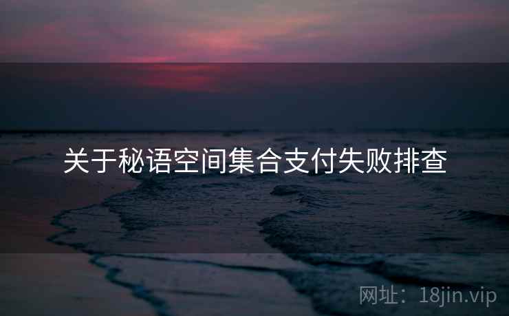 关于秘语空间集合支付失败排查